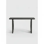 Zarvello | Solid Sheesham Wood Console Table with Oval Cut-Out Legs in Black Finish – Wooden Slice - Image 4