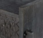 Kavranth | Solid Mango Wood Storage Trunk with Intricate Geometric Carvings & Soft-Close Lid in Black Matte Finish – Wooden Slice - Image 3
