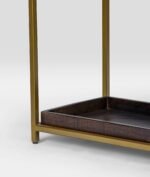 Orvantis | Solid Sheesham Wood Console Table with Two Drawers, Gold Powder-Coated Iron Frame & Lower Shelf in Walnut Brown Finish – Wooden Slice - Image 6