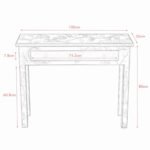 Sylvara | Acrylic Inlay Console Table with Botanical Vine Design in Sage Green Finish – Wooden Slice - Image 2