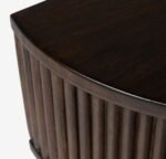 Ribmont | Solid Wood Console Table with Fluted Curved Front, Single Drawer & Three Sculptural Tapered Legs in Walnut Finish – Wooden Slice - Image 8