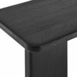 Obeltrix | Solid Mango Wood Console Table with Angular Sculptural Panel Legs, Central Support & Rounded Edges in Charcoal Black Finish – Wooden Slice - Image 5