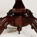 Oradea | Solid Wood 6 Seater Dining Table with Curved Double Pedestal Legs in Dark Brown Finish – Wooden Slice - Image 5