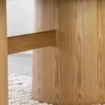 Sorell | Solid Wood 6 Seater Dining Table with Sculptural Curved Panel Legs in Natural Finish – Wooden Slice - Image 6