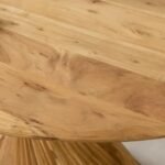 Twistwood | Solid Acacia Wood Round Dining Table with Sculptural Twisted Pedestal Base in Natural Finish – Wooden Slice - Image 6