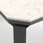 Monarch Edge | Solid Wood 6 Seater Dining Table with White Marble Top and Black Finish – Wooden Slice - Image 3