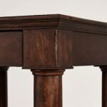 Bramwick | Solid Wood Console Table with Classic Column Legs & Lower Shelf in Rich Brown Finish – Wooden Slice - Image 4