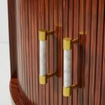 Zelvarique | Solid Wood Curved Fluted Bar Cabinet with Brass Accents and Sculpted Front in Rich Brown Finish – Wooden Slice - Image 6