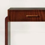Duncrest | Solid Wood Console Table with 3 Drawers, Rounded Frame & Open Lower Shelf in Walnut Brown Finish – Wooden Slice - Image 4