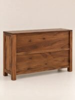 Orlavia | Solid Sheesham Wood Console Table with 4 Drawers & 3 Basket Shelves in Natural Finish – Wooden Slice - Image 5