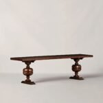 Aldwyck | Solid Wood Console Table with Classical Turned Pedestal Legs in Dark Brown Finish – Wooden Slice - Image 4