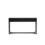 Kestrelon | Teak Wood Console Table with Chevron Pattern Drawers & Black Metal Frame in Natural Teak Finish – Wooden Slice - Image 5