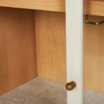 Aurembelle | Solid Wood Arched Bar Cabinet with Glass Doors, Wine Cubbies and Drawers in White & Natural Wood Finish – Wooden Slice - Image 7