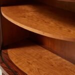 Zelvarique | Solid Wood Curved Fluted Bar Cabinet with Brass Accents and Sculpted Front in Rich Brown Finish – Wooden Slice - Image 7