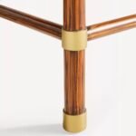 Tharvessio | Solid Wood Vertical Fluted Bar Cabinet with Brass-Accent Handles and Metal Frame in Rich Brown Finish – Wooden Slice - Image 7