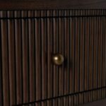 Ribmont | Solid Wood Console Table with Fluted Curved Front, Single Drawer & Three Sculptural Tapered Legs in Walnut Finish – Wooden Slice - Image 7