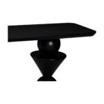Orbisculpt | Solid Wood Console Table with Three Sculptural Geometric Pedestals & Rounded Rectangular Top in Charcoal Black Finish – Wooden Slice - Image 6