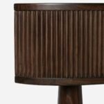 Ribmont | Solid Wood Console Table with Fluted Curved Front, Single Drawer & Three Sculptural Tapered Legs in Walnut Finish – Wooden Slice - Image 5