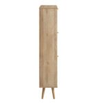 Aurelia Rattan Shoe Cabinet | Solid Wood 3-Tier Shoe Storage - Image 5