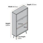 Aurelia Rattan Shoe Cabinet | Solid Wood 3-Tier Shoe Storage - Image 4