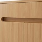 Norvane | Solid Wood Shoe Cabinet with Dual Doors & Open Storage in Natural Finish – Wooden Slice - Image 3