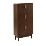 Elvar Solid Wood 3-Tier Fluted Shoe Cabinet in Dark Brown Finish – Wooden Slice - Image 6