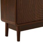 Elvar Solid Wood 3-Tier Fluted Shoe Cabinet in Dark Brown Finish – Wooden Slice - Image 3
