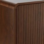 Elvar Solid Wood 3-Tier Fluted Shoe Cabinet in Dark Brown Finish – Wooden Slice - Image 2