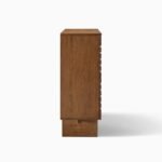 Orvessa | Solid Wood 3-Door Slatted Shoe Cabinet in Brown Finish – Wooden Slice - Image 6