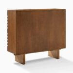 Orvessa | Solid Wood 3-Door Slatted Shoe Cabinet in Brown Finish – Wooden Slice - Image 5